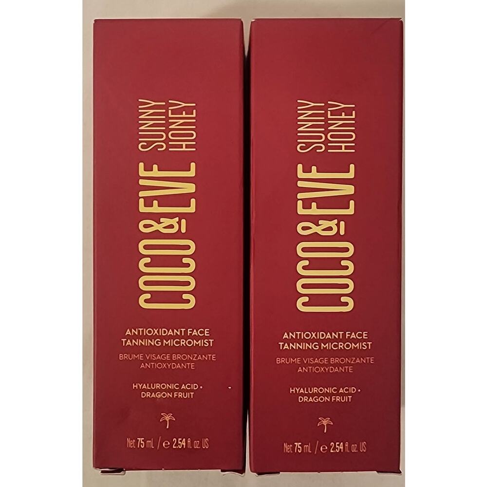 2‑Pack - Coco & Eve Sunny Honey Face Tanning Micromist – 75mL Each – NEW